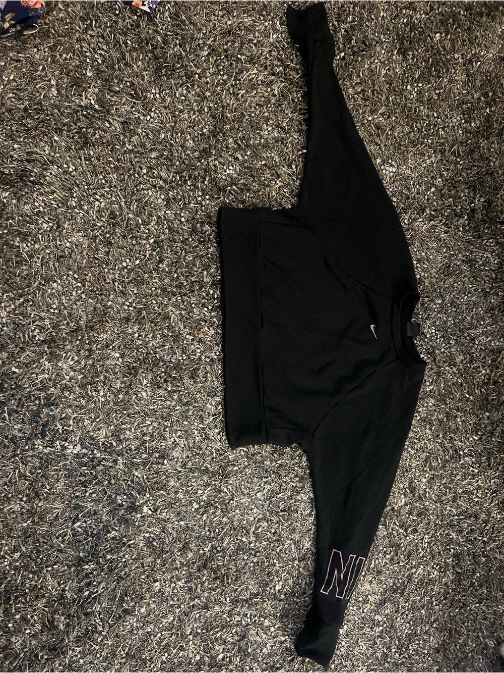Nike Black Cropped Crewneck Sweatshirt Rose Gold Logo